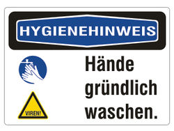 Hygienehinweis: Hände gründlich waschen.