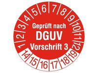 DGUV Vorschrift 3 Prüfplakette